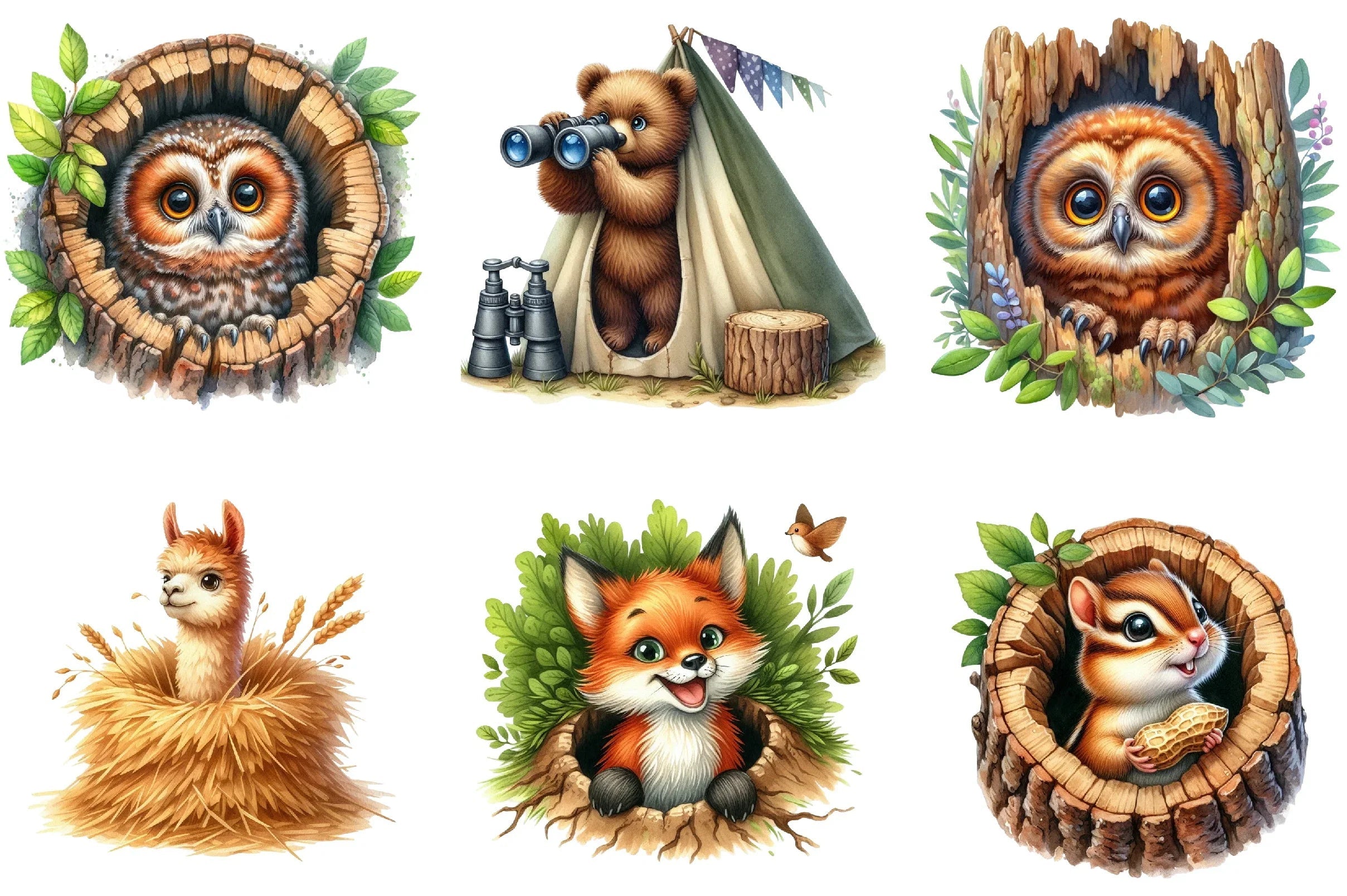 Funny Animals in Hole Clipart Bundle - CraftNest - Digital Crafting and Art