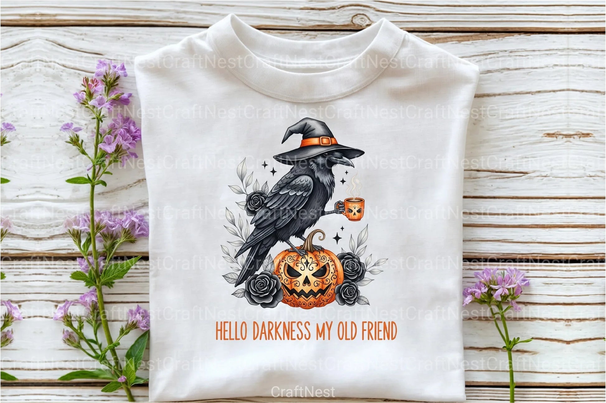 Raven Crow Coffee Halloween Clipart Bundle 1121 - CraftNest - Digital Crafting and Art