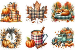 Gingham Autumn Clipart Bundle - CraftNest - Digital Crafting and Art