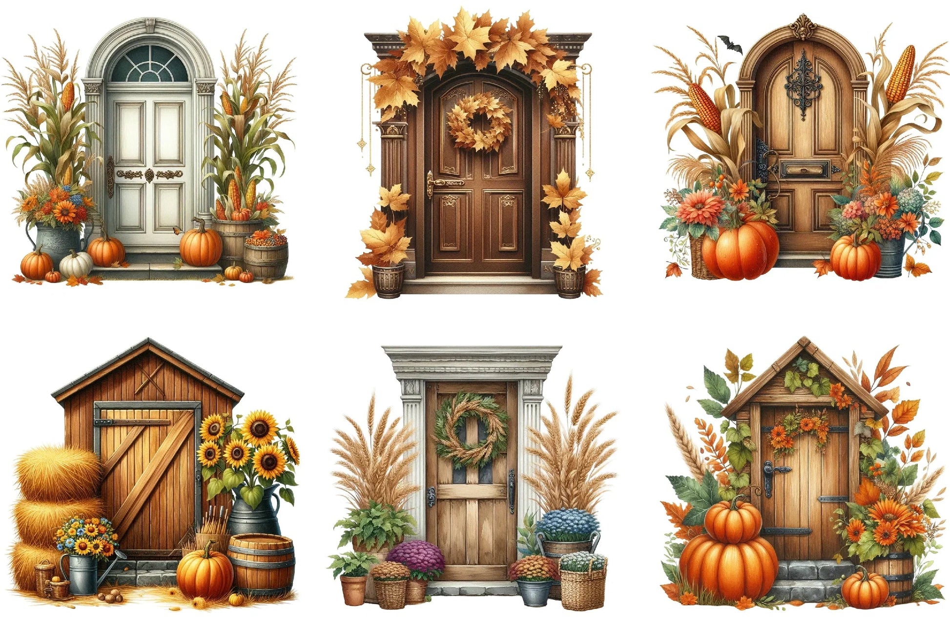 Autumn Door Clipart Bundle - CraftNest - Digital Crafting and Art