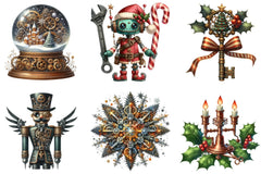 Steampunk Christmas Clipart Bundle P2 - CraftNest - Digital Crafting and Art