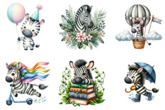 Cute Zebra Clipart Bundle - CraftNest - Digital Crafting and Art