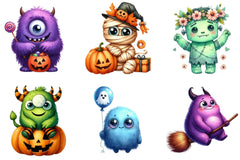 Cute Halloween Monsters Clipart Bundle - CraftNest - Digital Crafting and Art