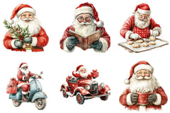 Retro Christmas Santa Clipart Bundle 1 - CraftNest - Digital Crafting and Art