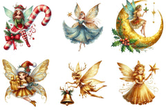 Christmas Gold Fairy Clipart Bundle - CraftNest - Digital Crafting and Art