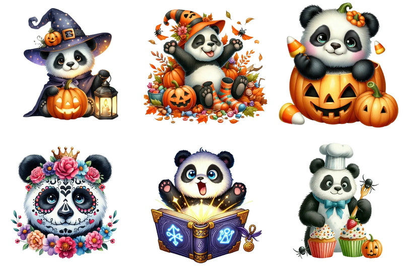 Halloween Panda Clipart Bundle - CraftNest - Digital Crafting and Art