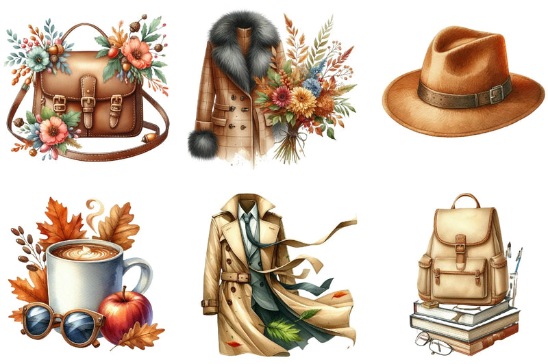Autumn Fashion Clipart Bundle - CraftNest - Digital Crafting and Art