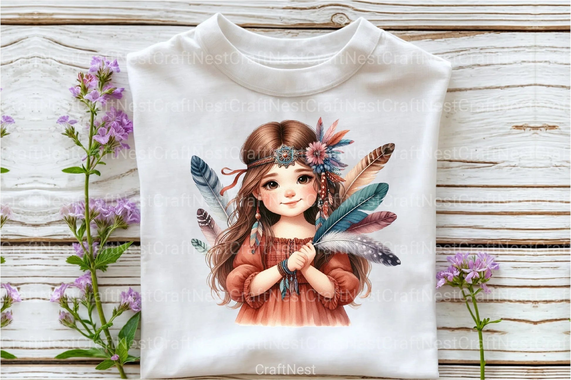 Tribal Boho Girl Clipart Bundle - CraftNest - Digital Crafting and Art