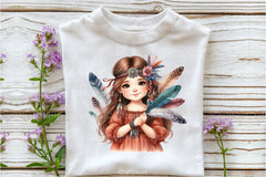 Tribal Boho Girl Clipart Bundle - CraftNest - Digital Crafting and Art