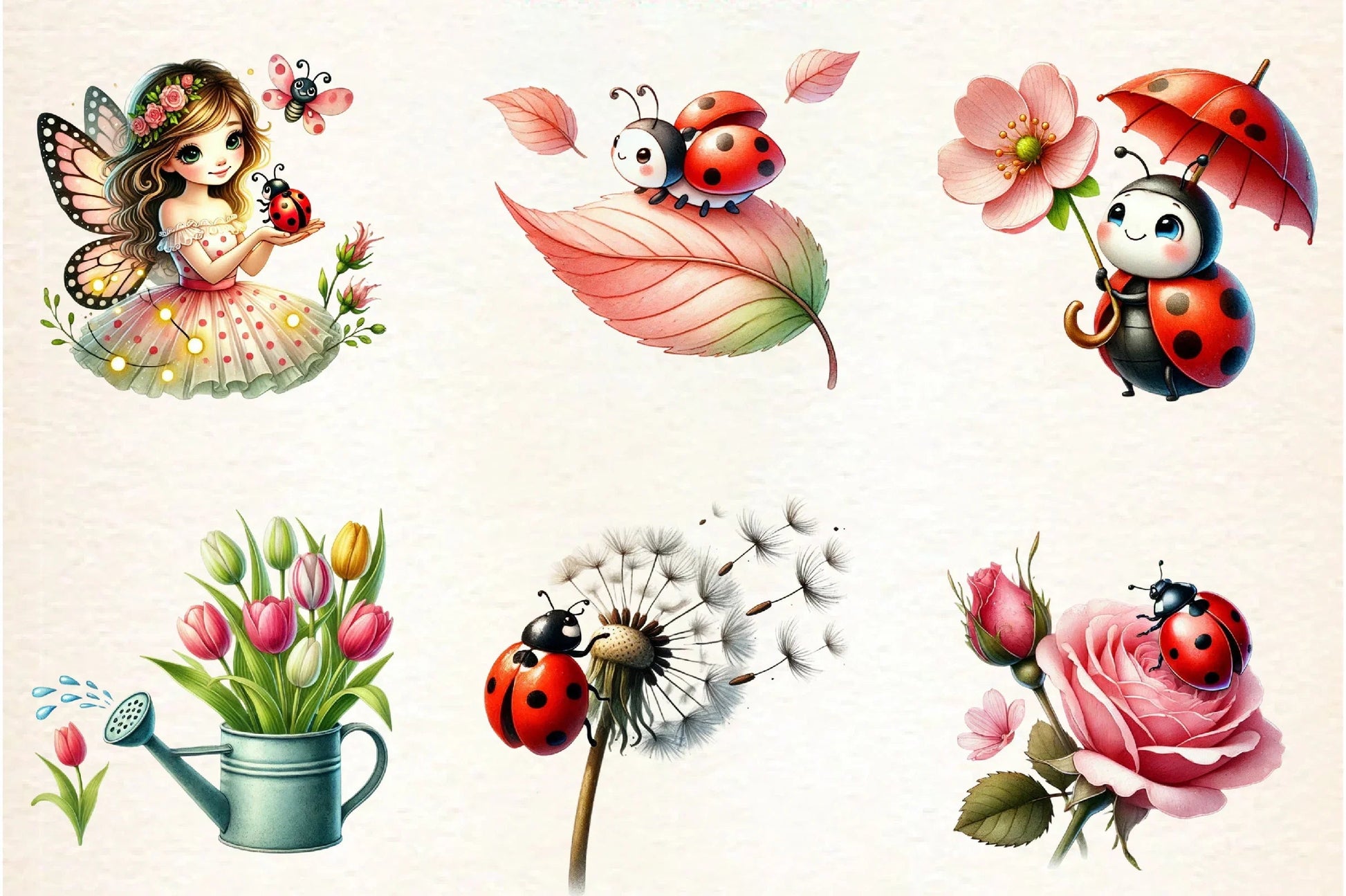 Spring Ladybug Clipart Bundle - CraftNest - Digital Crafting and Art