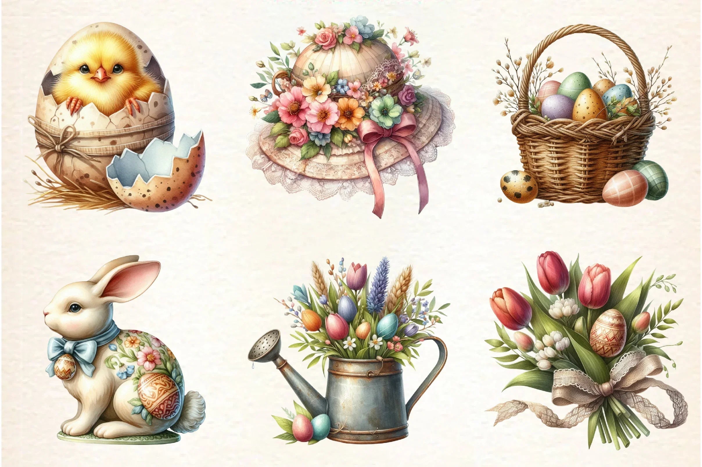 Vintage Easter Clipart Bundle - CraftNest - Digital Crafting and Art
