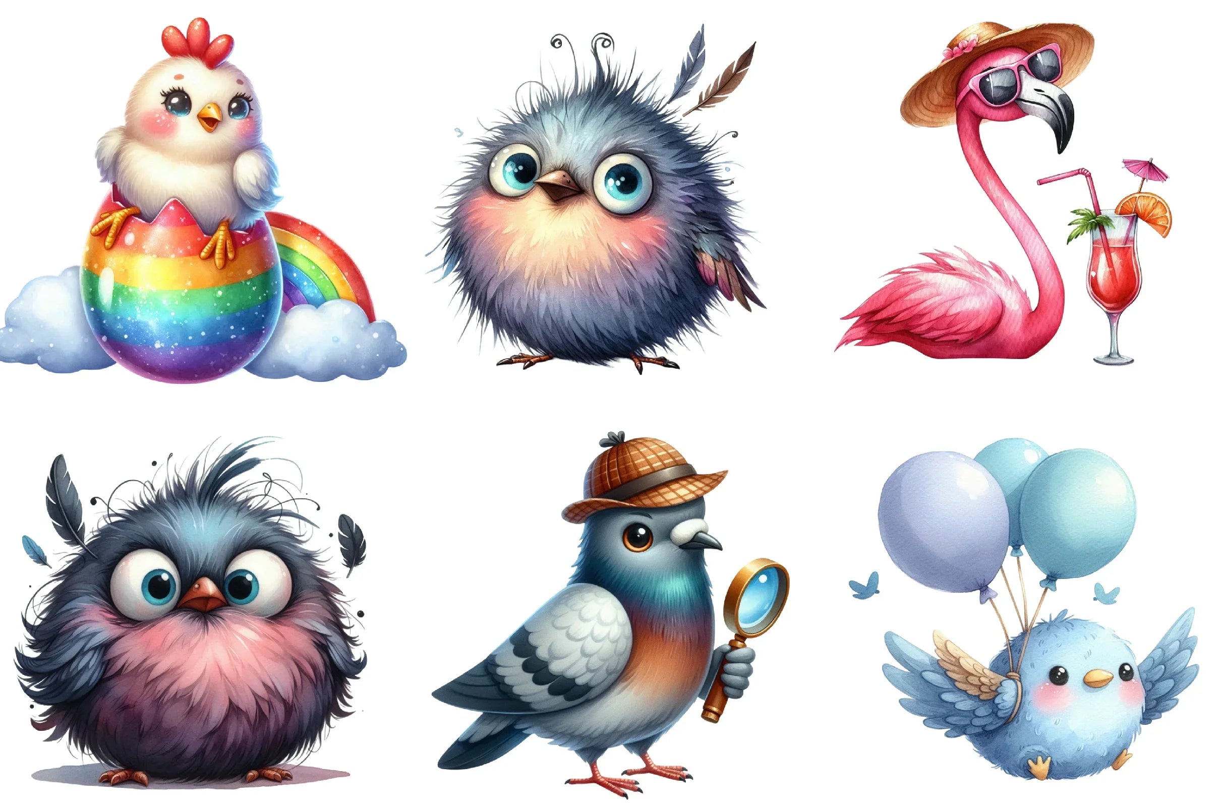 Funny Birds Clipart Bundle - CraftNest - Digital Crafting and Art
