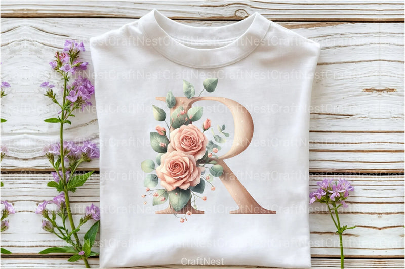 Floral Alphabet Clipart Bundle 3 - CraftNest - Digital Crafting and Art