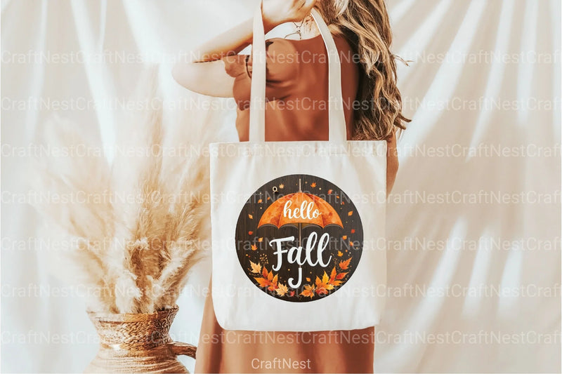 Hello Fall Umbrella Clipart Bundle 4 - CraftNest - Digital Crafting and Art