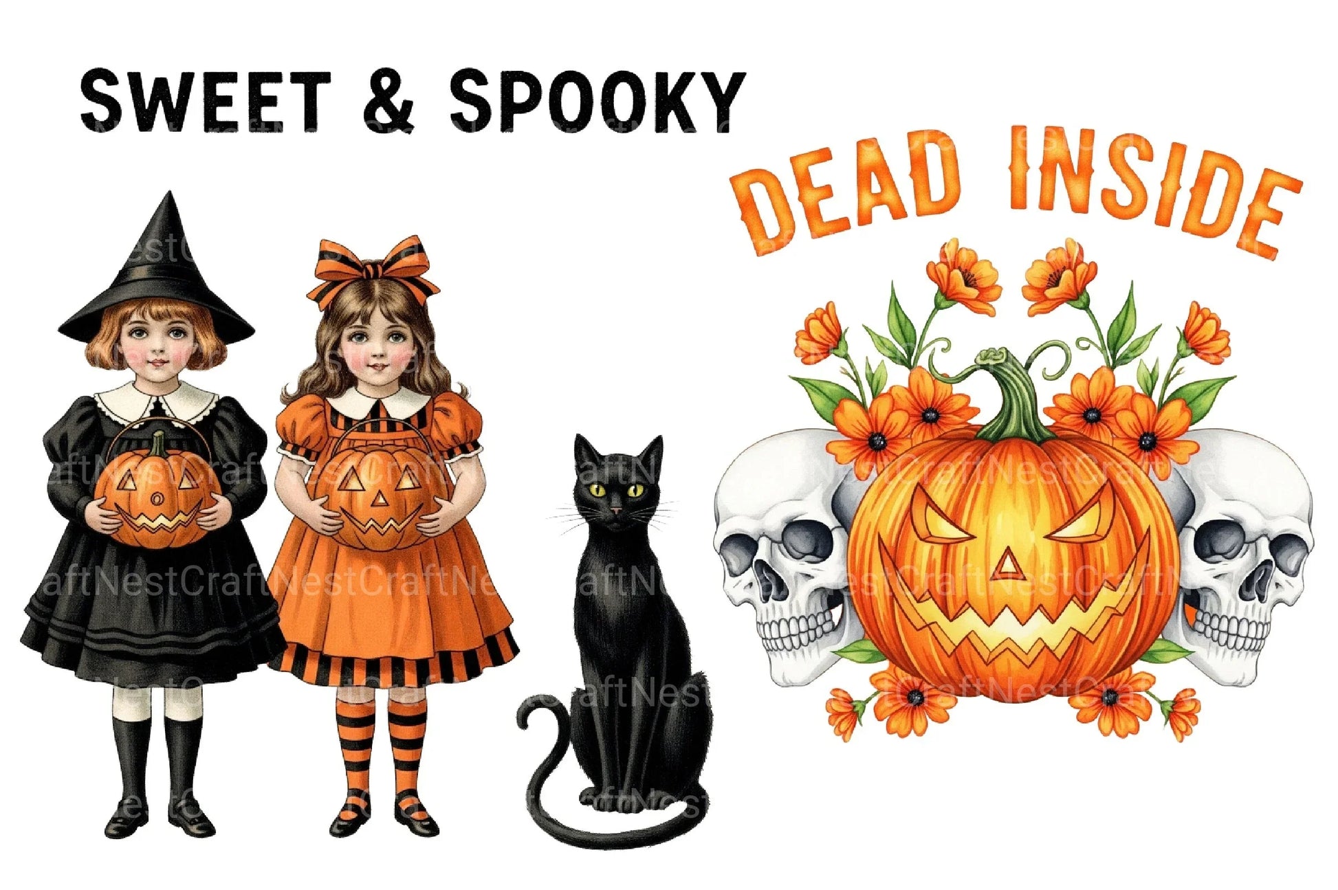 Vintage Halloween Clipart Bundle 34 - CraftNest - Digital Crafting and Art