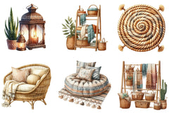 Boho Interior Clipart Bundle 8 - CraftNest - Digital Crafting and Art