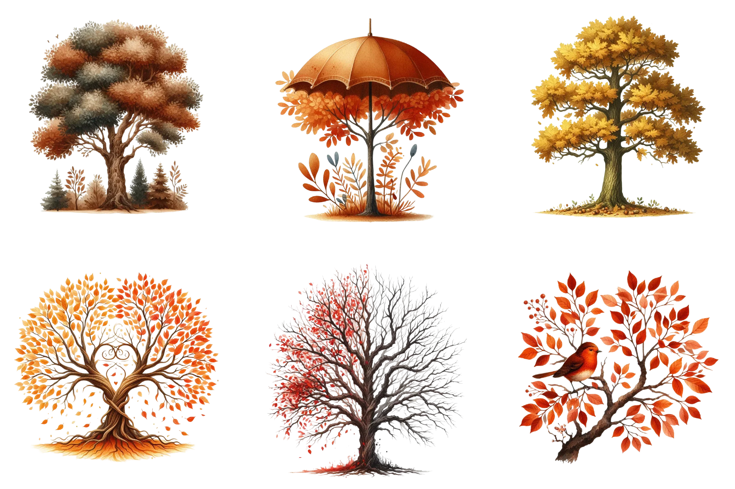 Autumn Trees Clipart Bundle 99 - CraftNest - Digital Crafting and Art