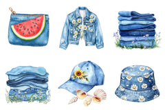 Summer Denim Clipart Bundle - CraftNest - Digital Crafting and Art