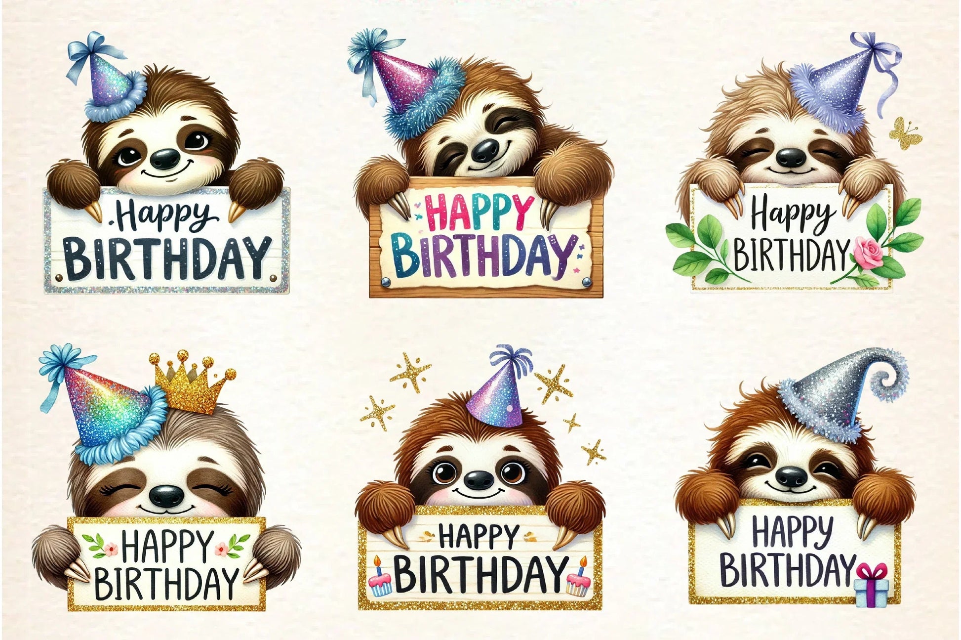 Peeking Birthday Animal Clipart Bundle - CraftNest - Digital Crafting and Art