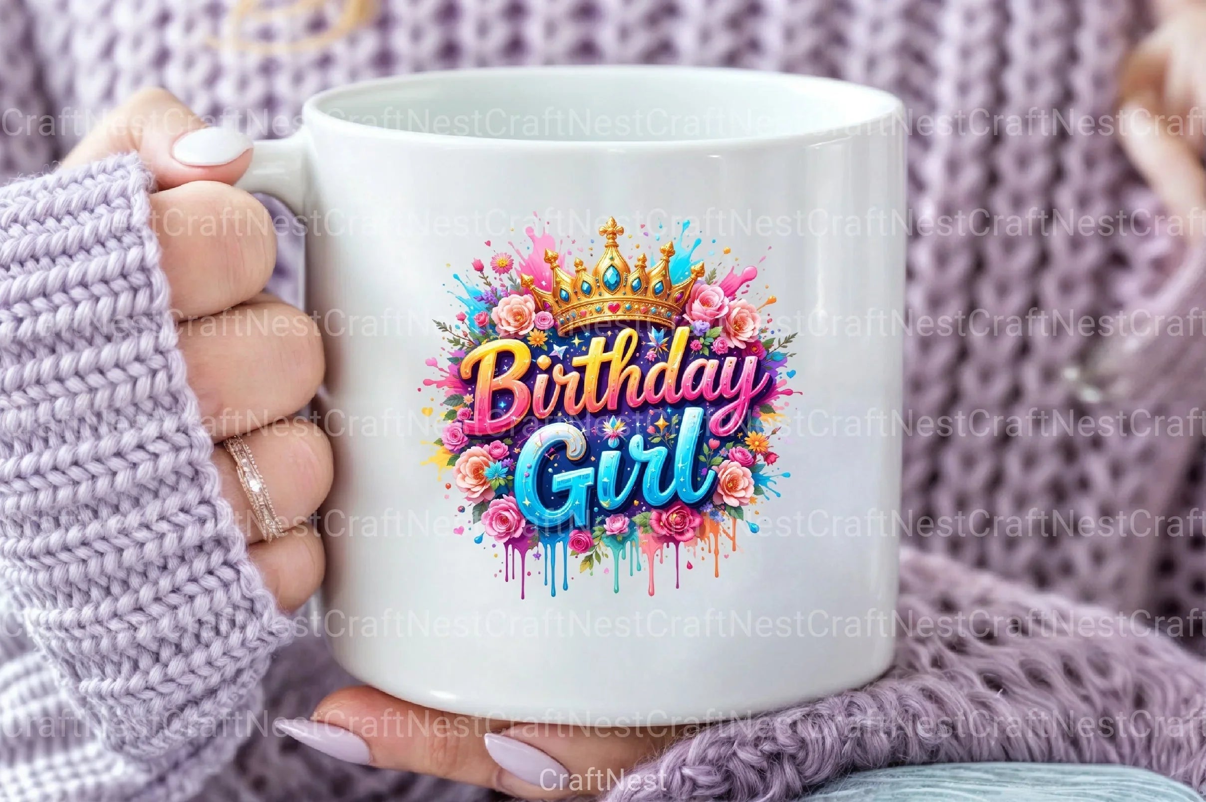 Birthday Girl Floral Clipart Bundle 99 - CraftNest - Digital Crafting and Art