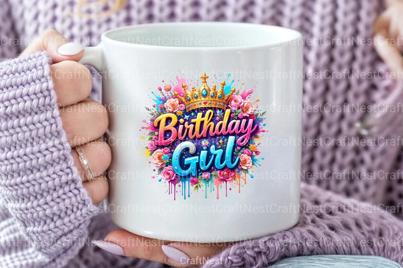 Birthday Girl Floral Clipart Bundle 99 - CraftNest - Digital Crafting and Art