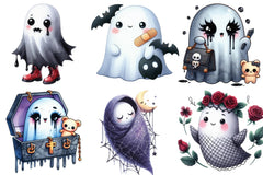 Kawaii Goth Halloween Ghost Clipart Bundle - CraftNest - Digital Crafting and Art