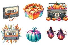 80s Retro Autumn Clipart Bundle 2 - CraftNest - Digital Crafting and Art