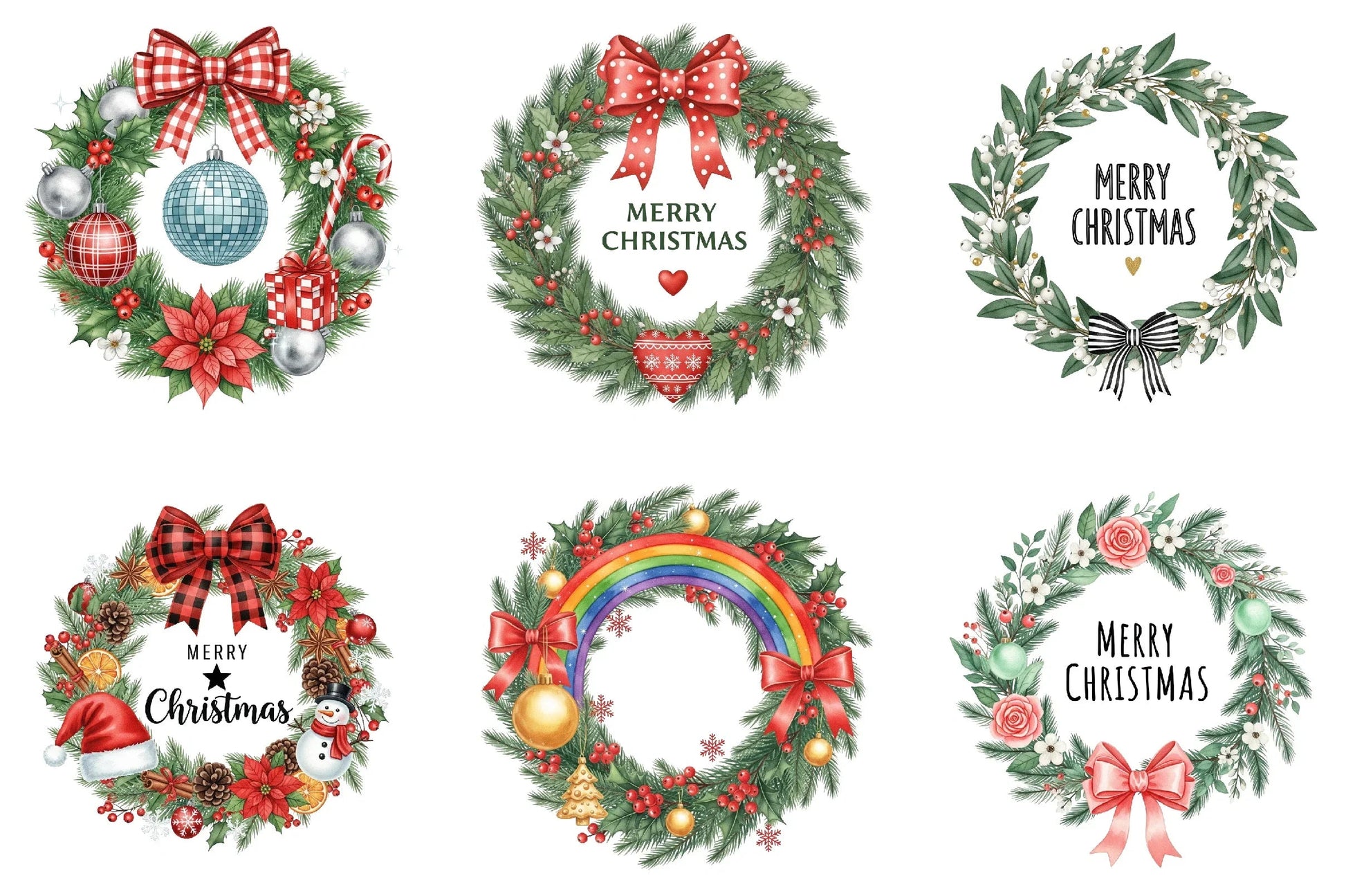 Christmas Wreath Clipart Bundle - CraftNest - Digital Crafting and Art