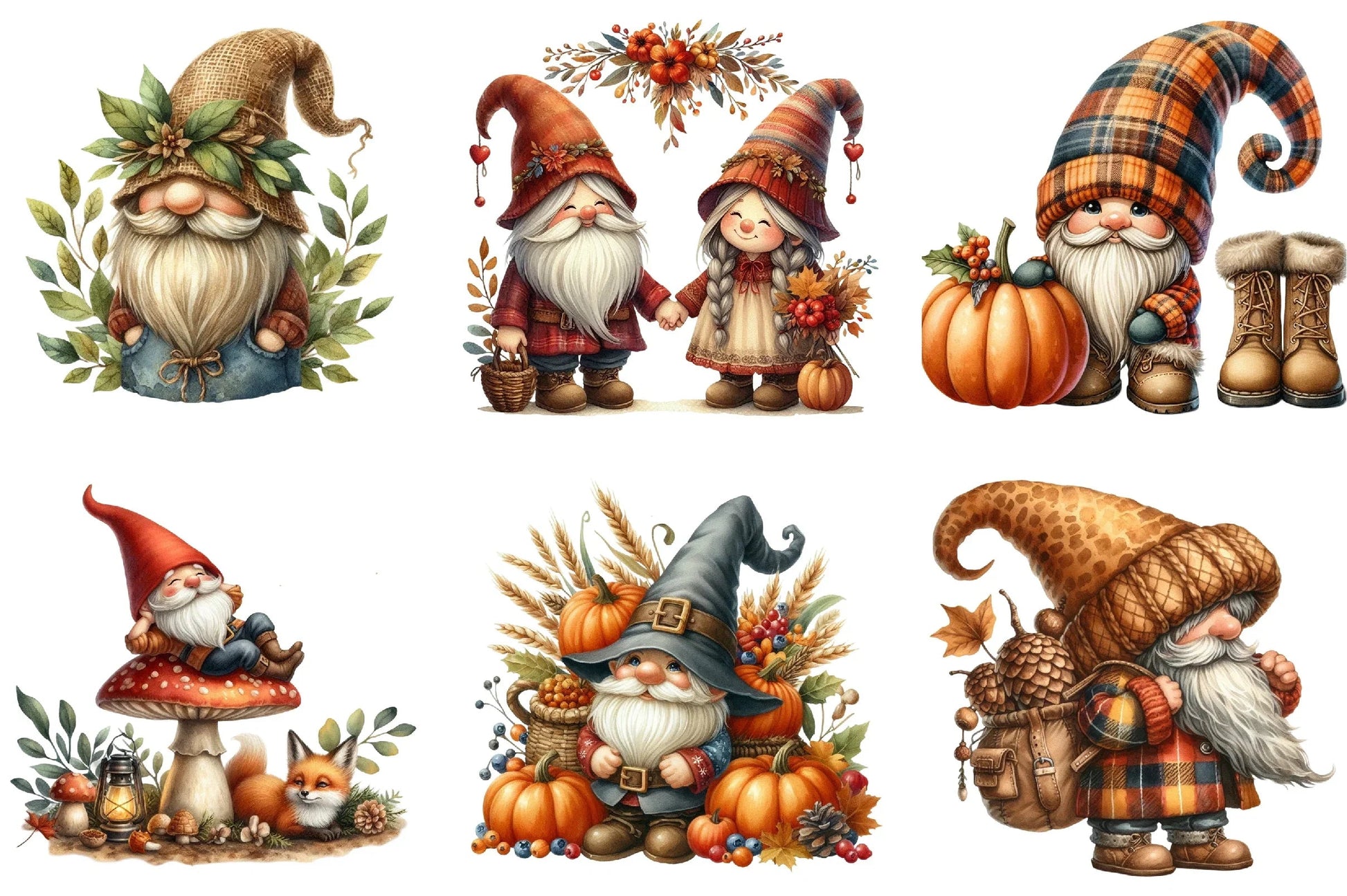 Autumn Gnome Clipart Bundle - CraftNest - Digital Crafting and Art