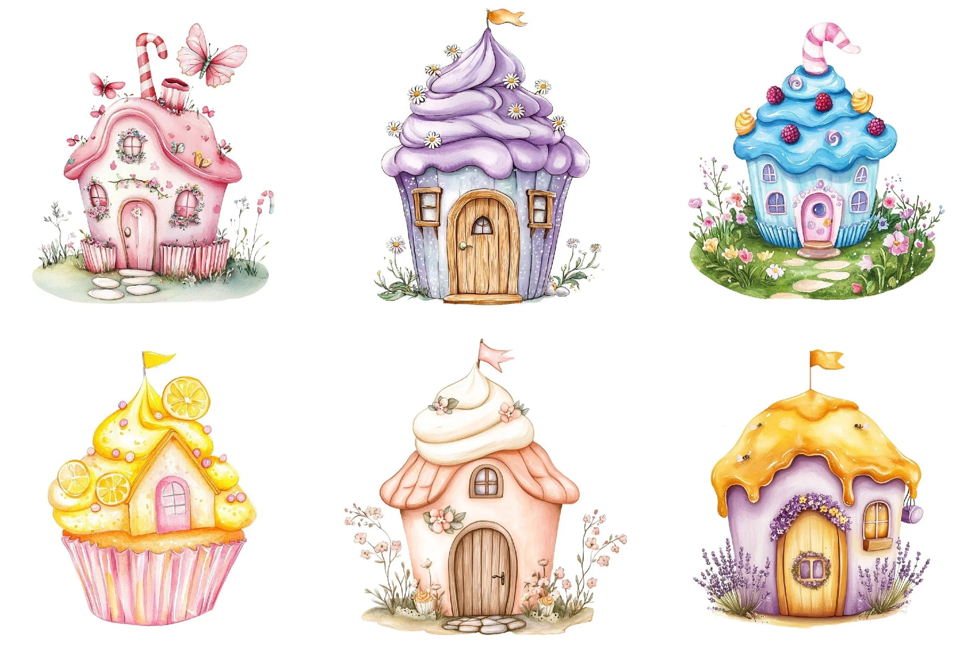 Spring Cupcake House Clipart Bundle - CraftNest - Digital Crafting and Art