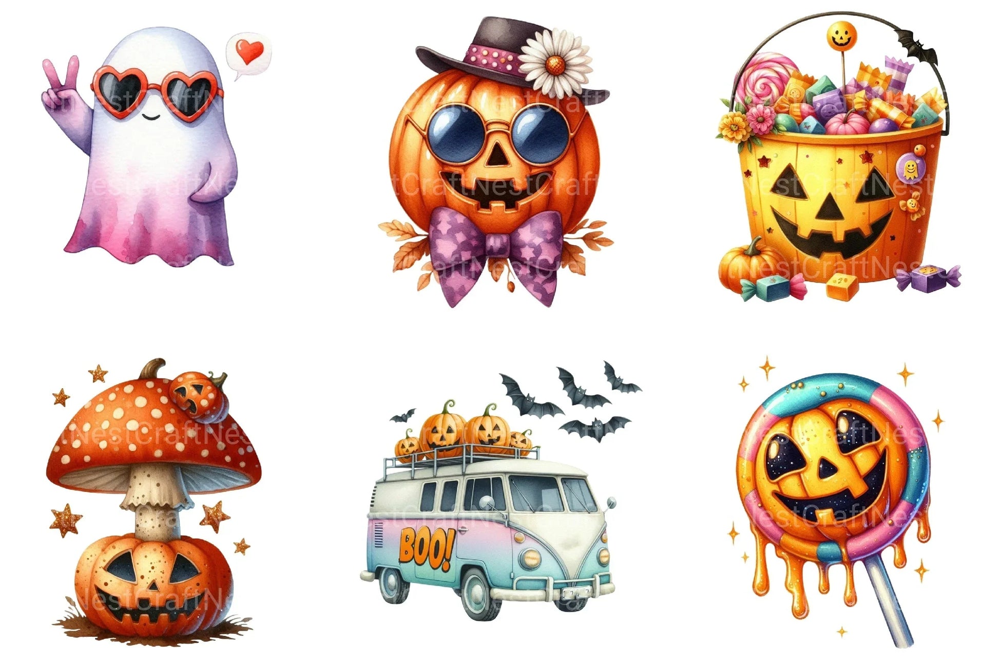 Groovy Halloween Clipart Bundle 26 - CraftNest - Digital Crafting and Art