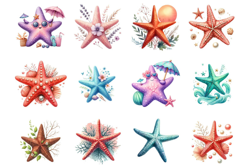 Summer Starfish Clipart Bundle - CraftNest - Digital Crafting and Art