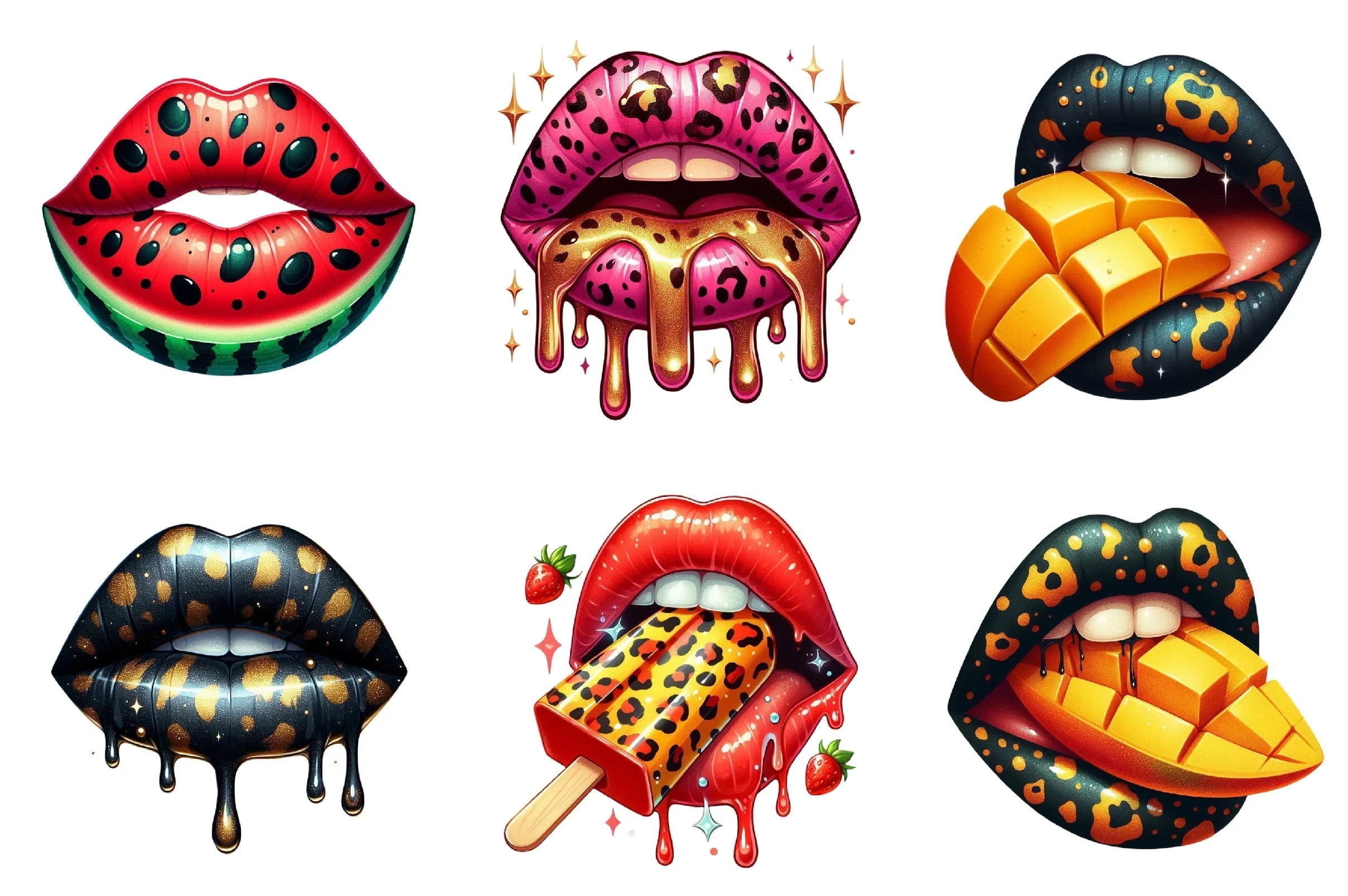 Leopard Summer Lips Clipart Bundle - CraftNest - Digital Crafting and Art