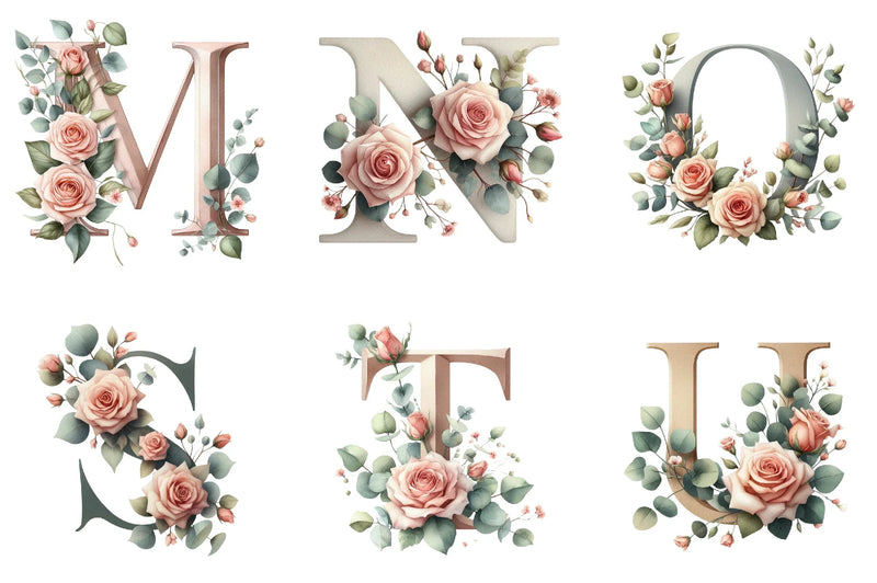 Floral Alphabet Clipart Bundle - CraftNest - Digital Crafting and Art