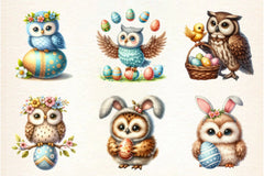Easter Owl Clipart Bundle - CraftNest - Digital Crafting and Art