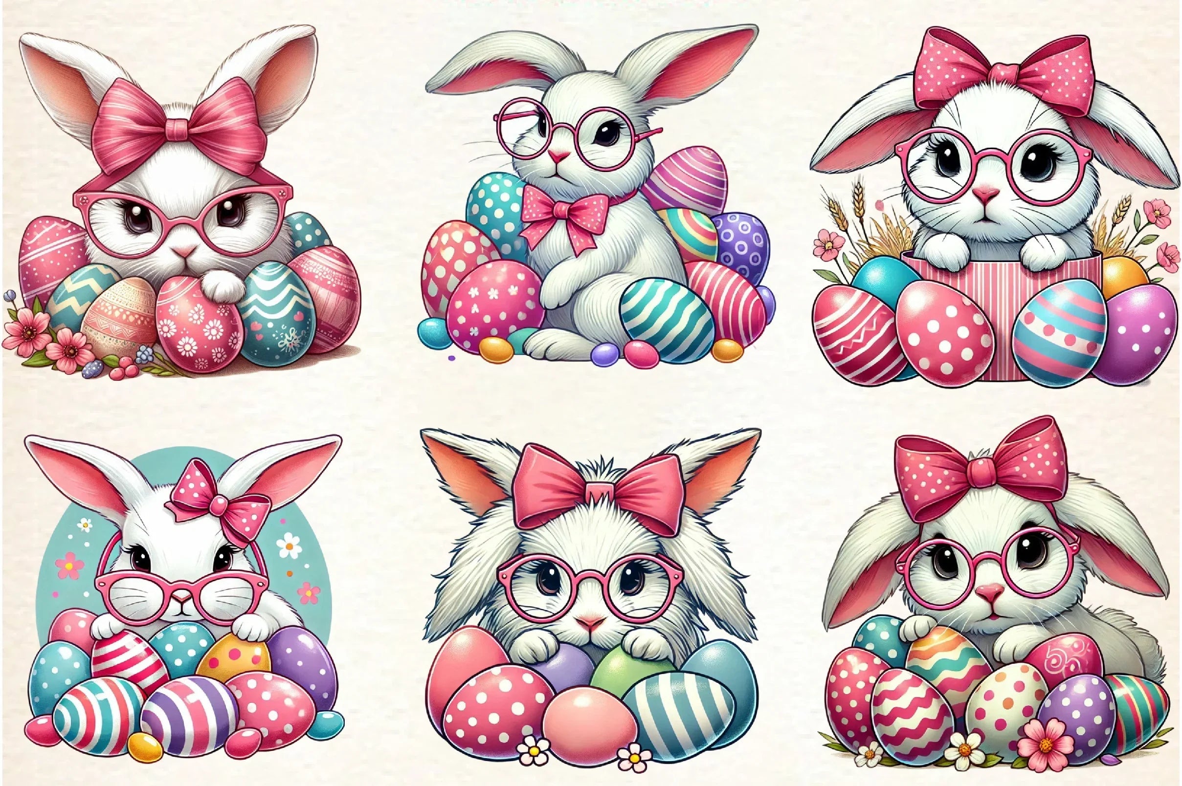 Easter Bunny Peeking Clipart Bundle - CraftNest - Digital Crafting and Art