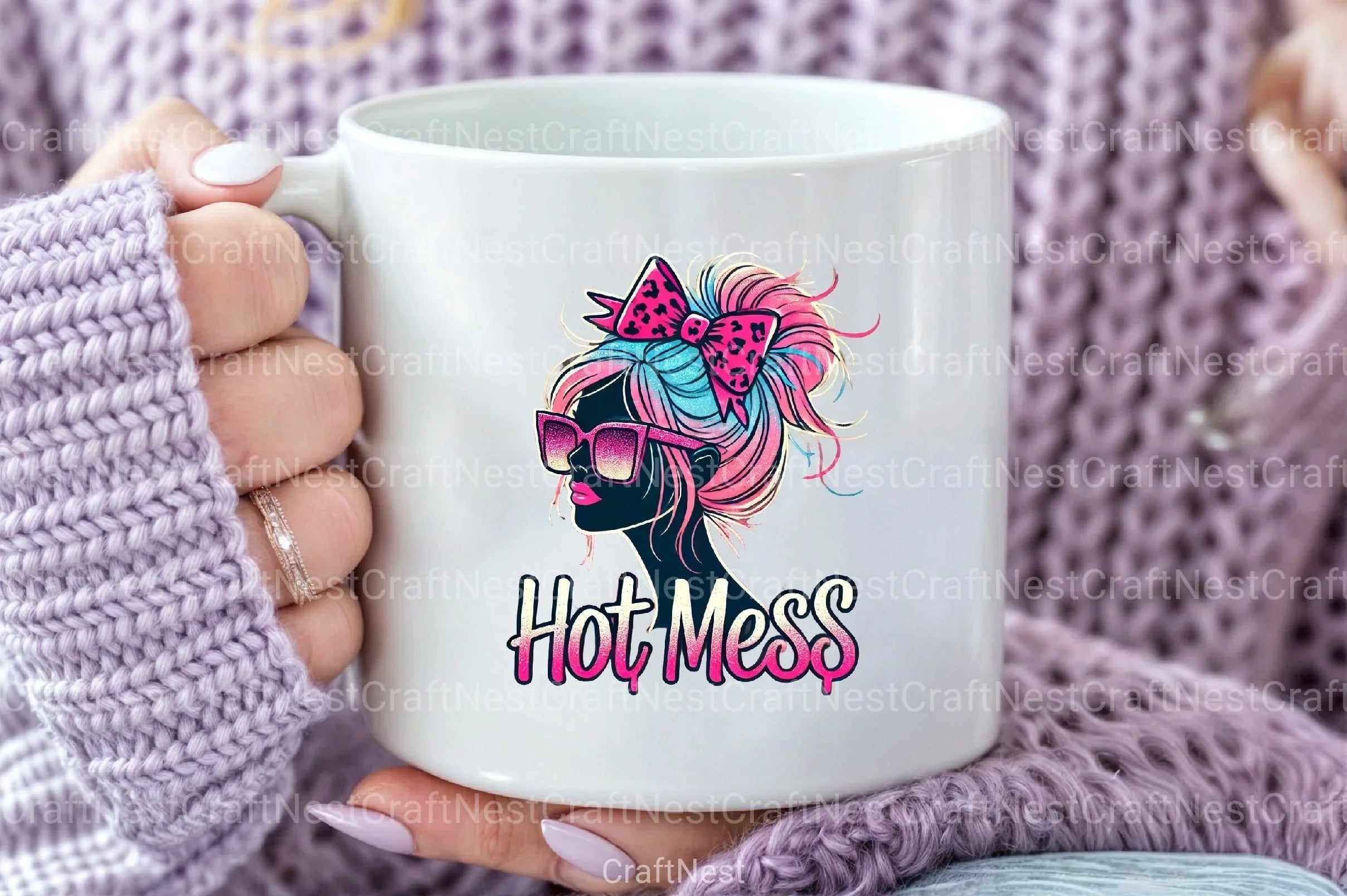 Pink Glitter Leopard Print Mom Clipart Bundle - CraftNest - Digital Crafting and Art