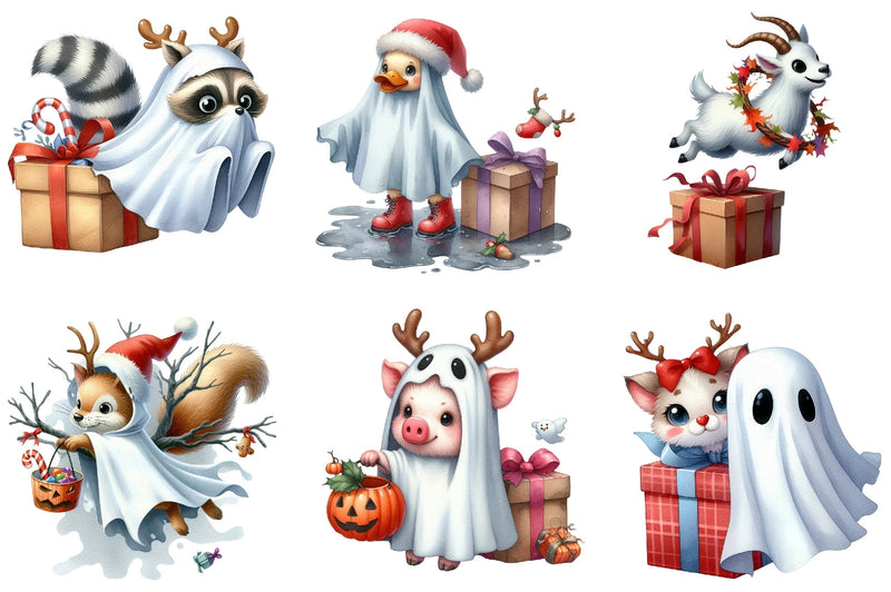 Halloween Animal Ghost Clipart Bundle - CraftNest - Digital Crafting and Art
