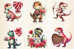 Valentine's Day T-Rex Clipart Bundle 77 - CraftNest - Digital Crafting and Art