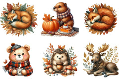 Autumn Animal Fall Clipart Bundle - CraftNest - Digital Crafting and Art