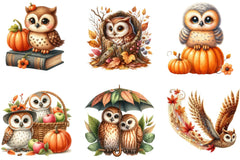 Autumn Owl Clipart Bundle - CraftNest - Digital Crafting and Art