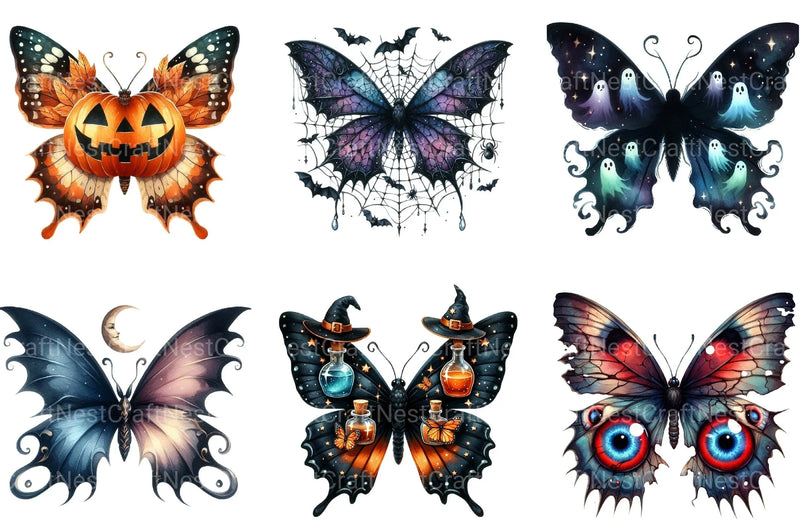 Butterfly Halloween Clipart Bundle - CraftNest - Digital Crafting and Art
