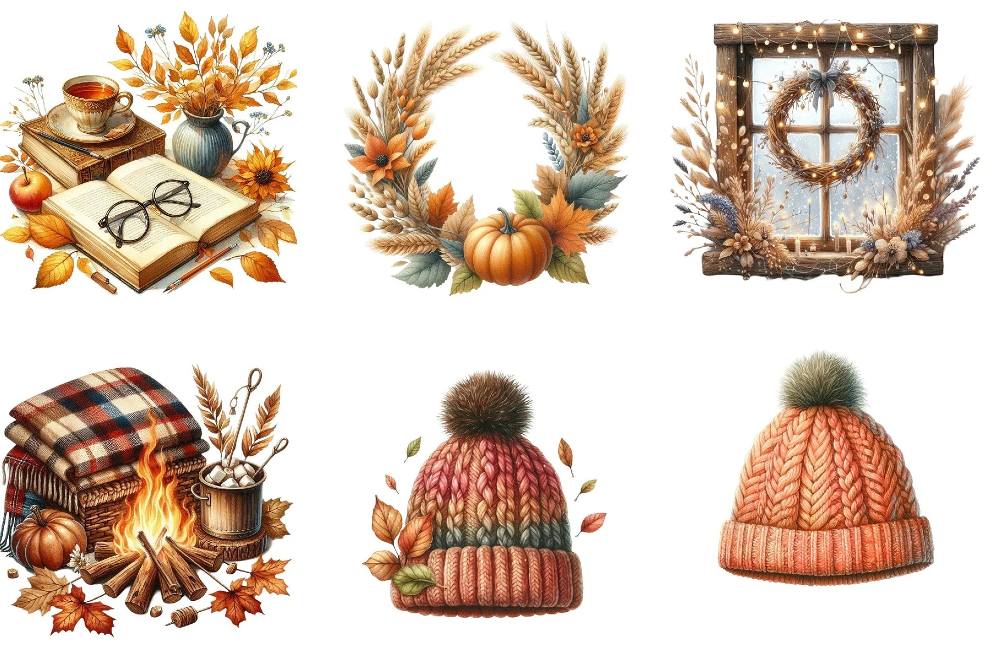 Cozy Autumn Clipart Bundle - CraftNest - Digital Crafting and Art