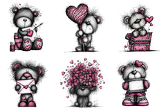 Teddy Bear Valentine Clipart Bundle - CraftNest - Digital Crafting and Art