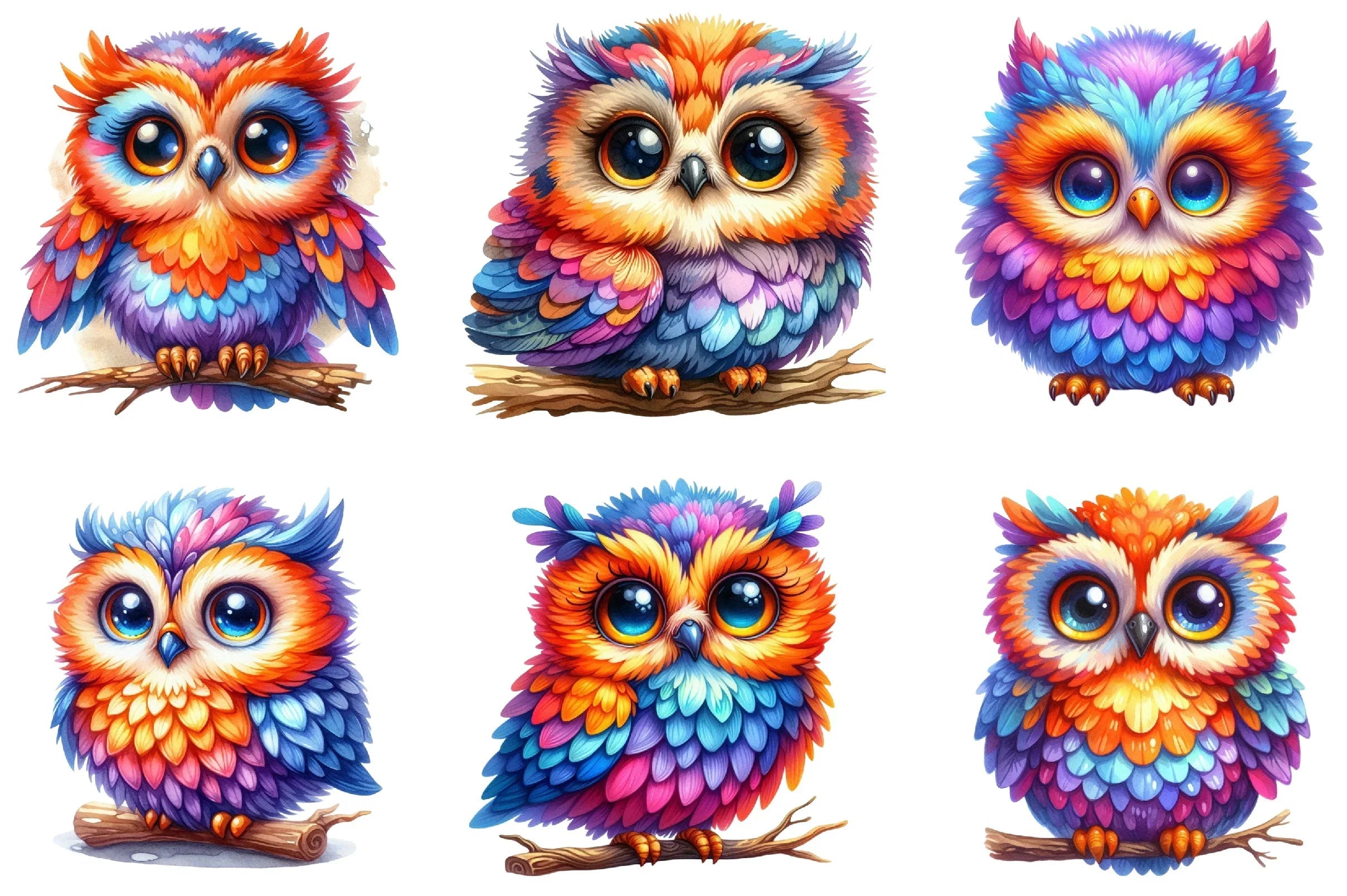 Whimsical Owl Clipart Bundle - CraftNest - Digital Crafting and Art