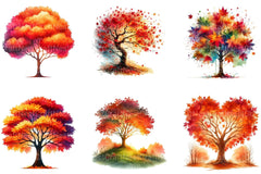Autumn Maple Tree Clipart Bundle - CraftNest - Digital Crafting and Art