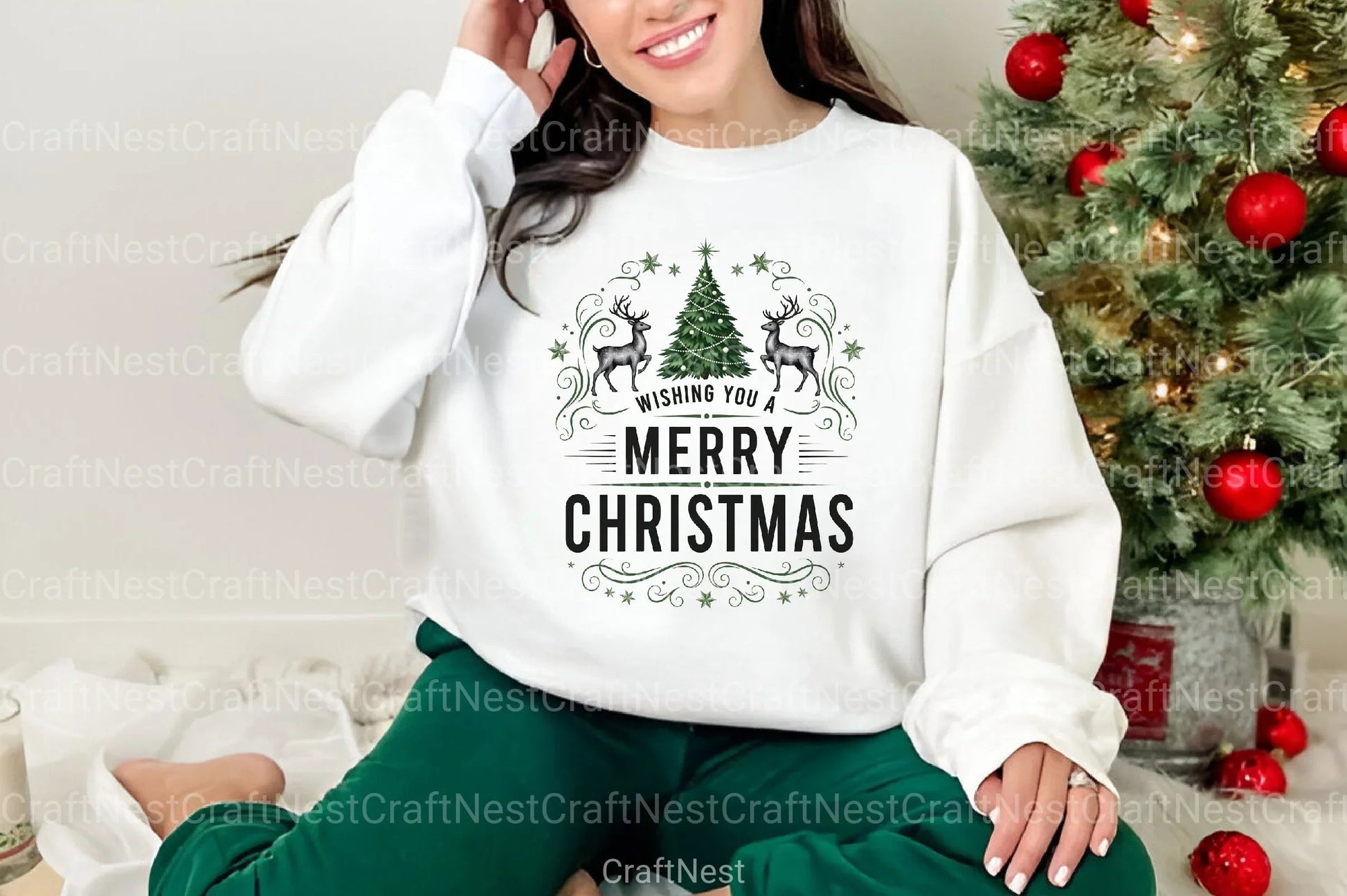 Merry Christmas Tree Design Clipart Bundle - CraftNest - Digital Crafting and Art