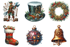 Christmas Steampunk Clipart Bundle - CraftNest - Digital Crafting and Art