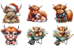 Cute Highland Cows Clipart Bundle - CraftNest - Digital Crafting and Art