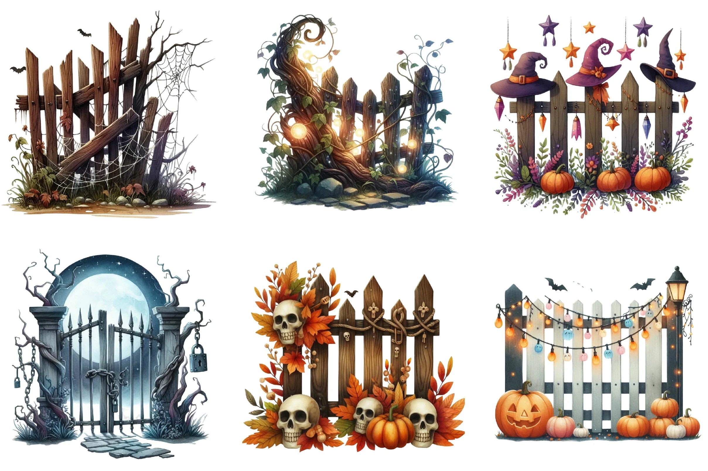 Halloween Fence Clipart Bundle - CraftNest - Digital Crafting and Art